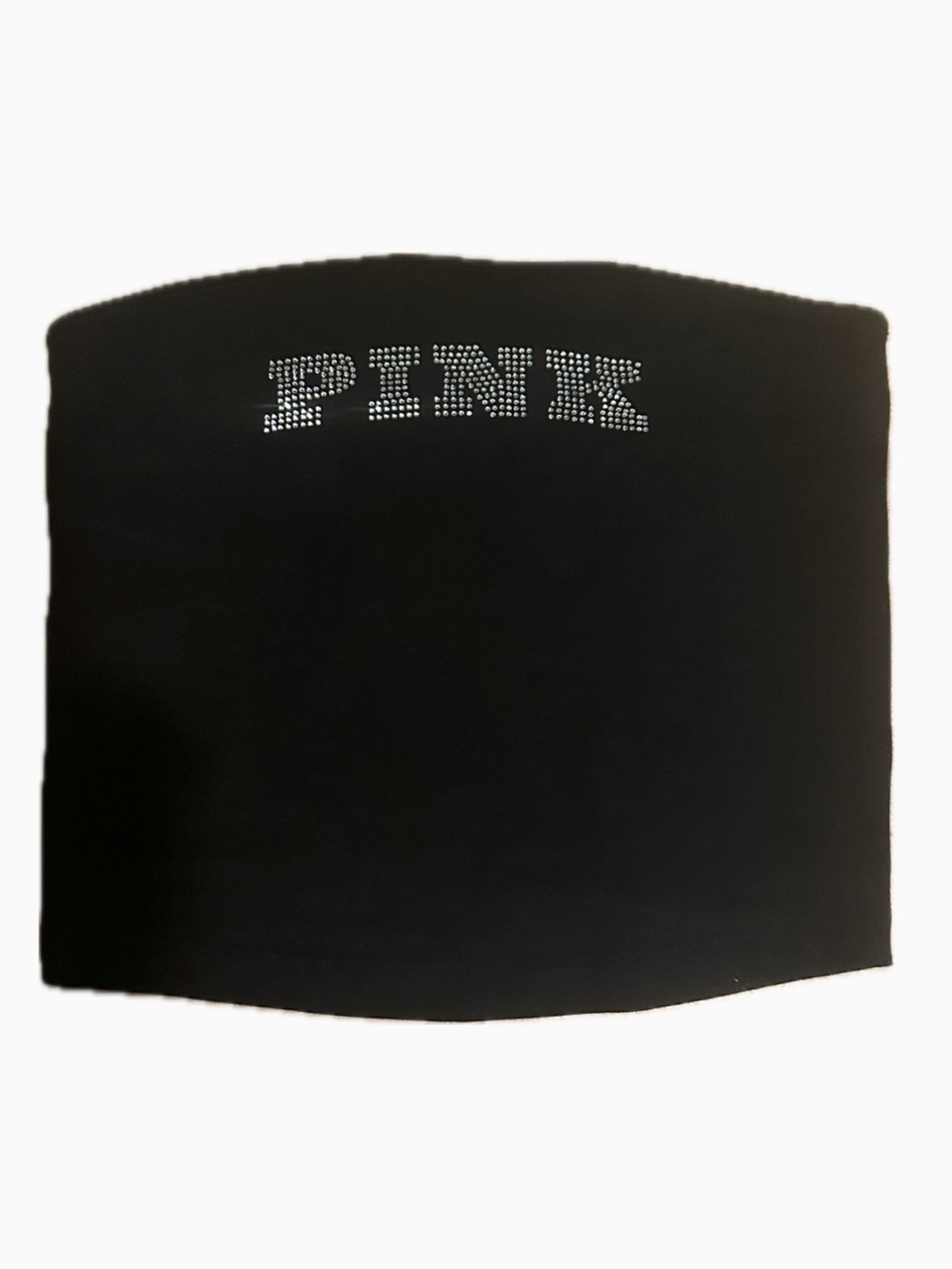 PINK Rhinestone Logo Black Tube Top